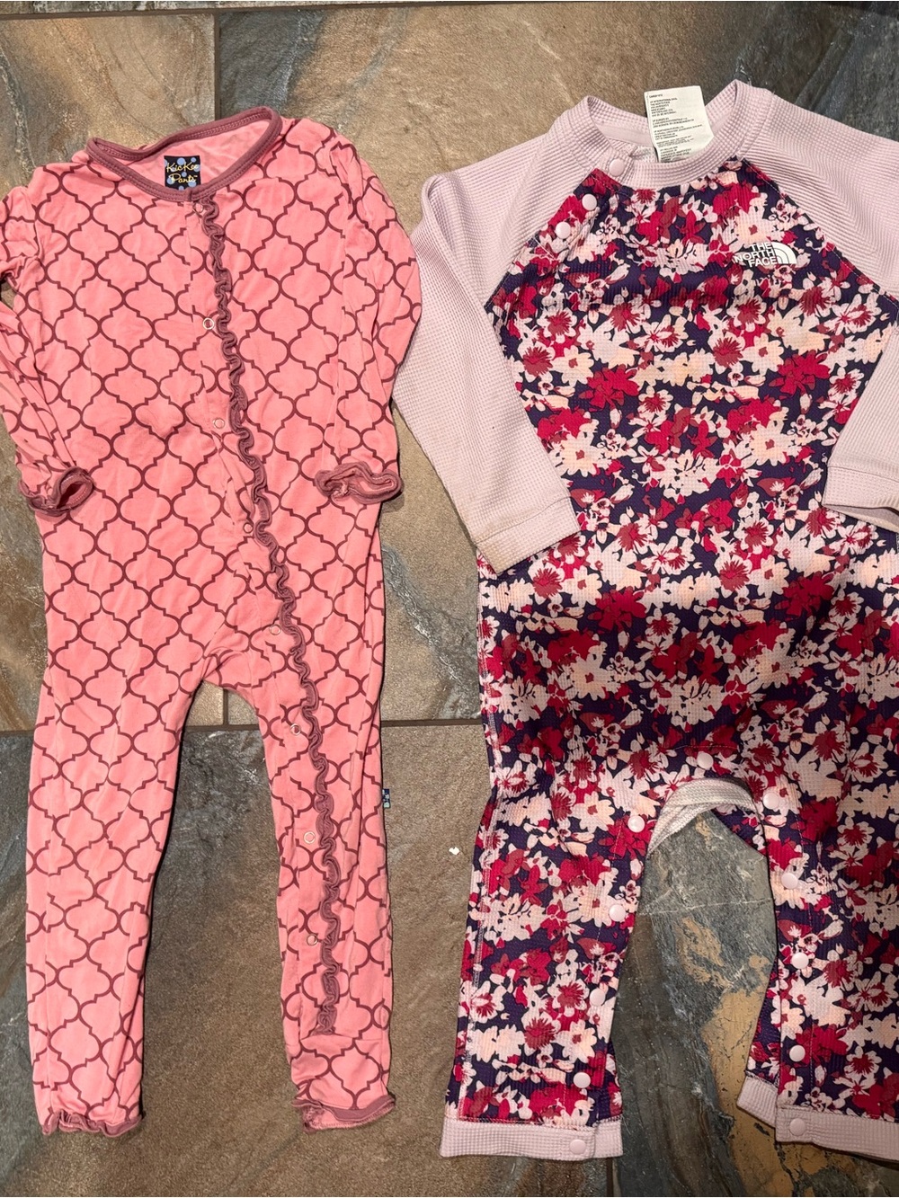The North Face Floral Print Baby Romper and kickee pants pjs